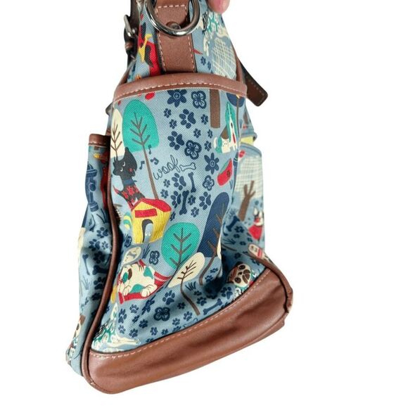 Lily Bloom Canvas Shoulder Bag Doggy Print Who Let the Dogs Out Handbag Tote - Picture 9 of 9